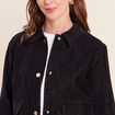 Veste courte droite denim brut femme