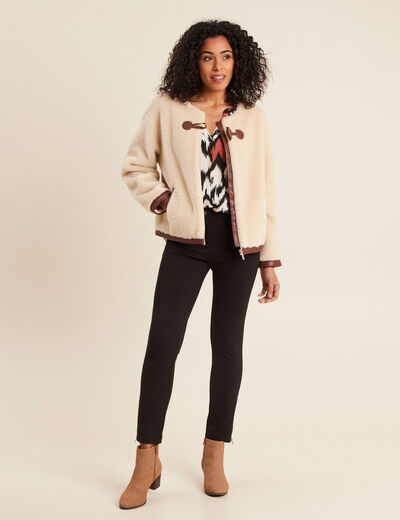 Blouse manches 3/4 orange femme