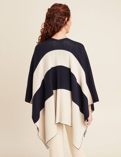 Poncho avec poches bleu foncé femme