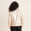 Veste esprit motard zipp&eacute;e couleur or femme