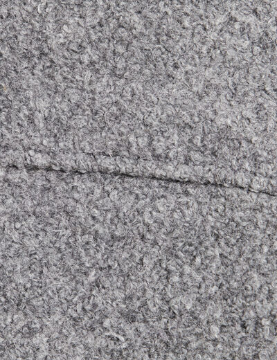 Manteau doubl&eacute; col montant gris clair femme