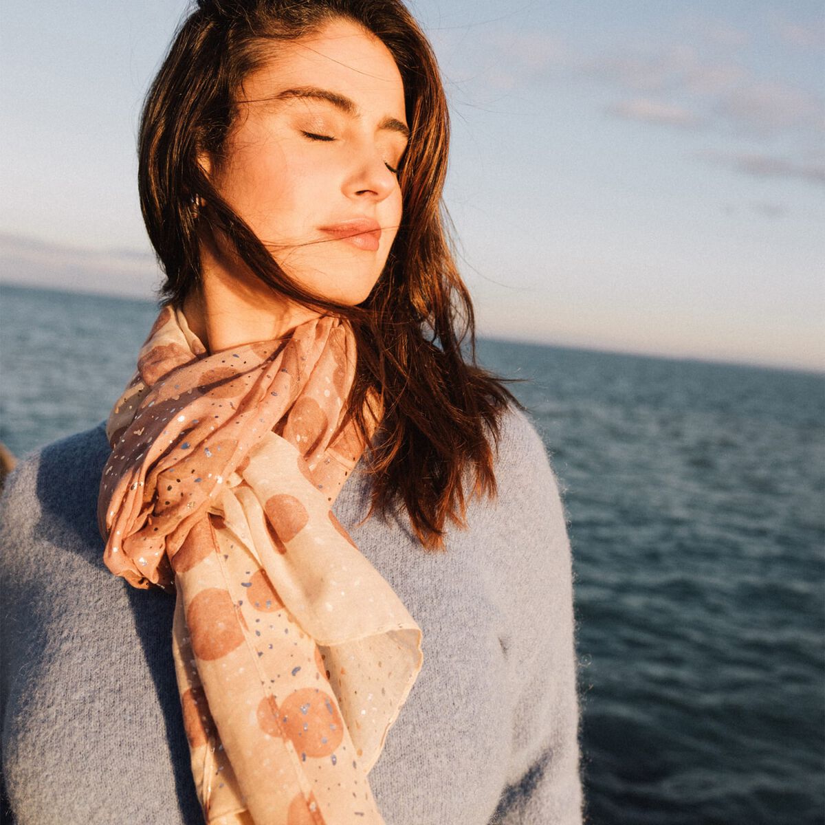Foulard vieux rose femme