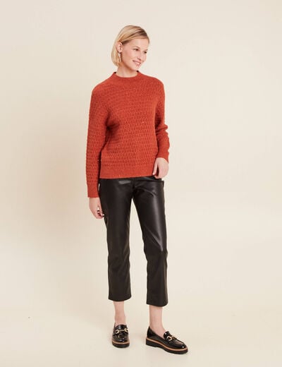 Pull manches longues sequins vieux rose femme