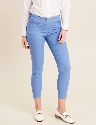 Pantalon léger taille standard 7/8ème bleu ciel femme