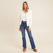 Gilet r&eacute;versible brod&eacute;e ecru femme