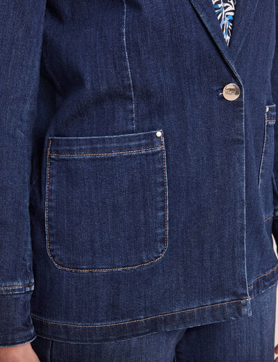 Veste tailleur en jean denim brut femme