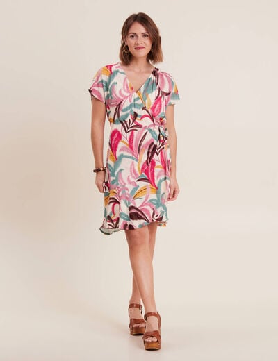 Robe portefeuille rose femme