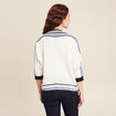 Gilet manches 3/4 ajouré ecru femme