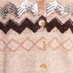 Cardigan jacquard col rond marron femme
