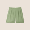 Short droit &agrave; pinces vert olive femme