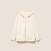 Parka r&eacute;versible courte &agrave; capuche ivoire femme