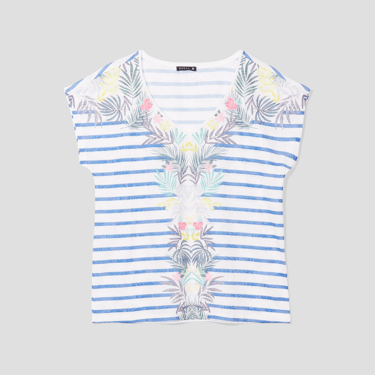 T-shirt manches courtes bleu electrique femme