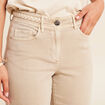 Jean large 7/8ème taille haute denim beige femme