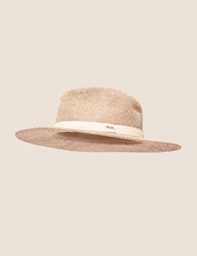 Chapeau avec sequins couleur or femme