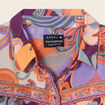 Chemise manches longues fluide orange femme