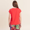 T-shirt &agrave; sequins manches courtes rouge femme