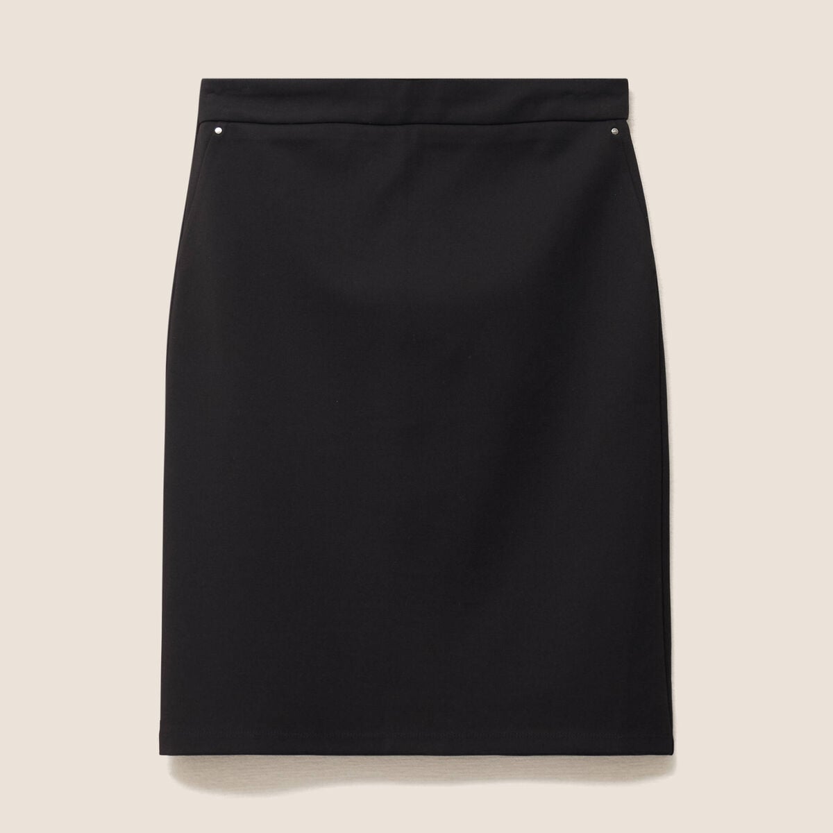 Jupe ajust&eacute;e en maille longueur genou noir femme