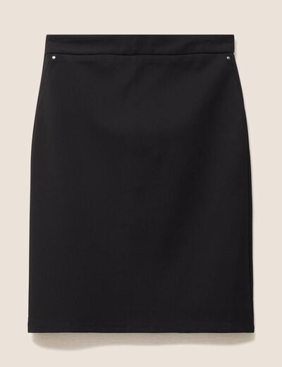 Jupe ajust&eacute;e en maille longueur genou noir femme