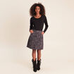 Jupe trap&egrave;ze courte gris ardoise femme