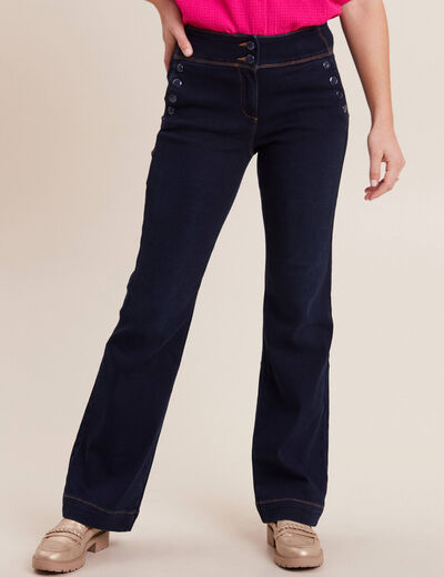 Jean bootcut taille haute denim brut femme