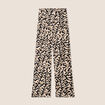 Pantalon coupe large taille haute noir femme
