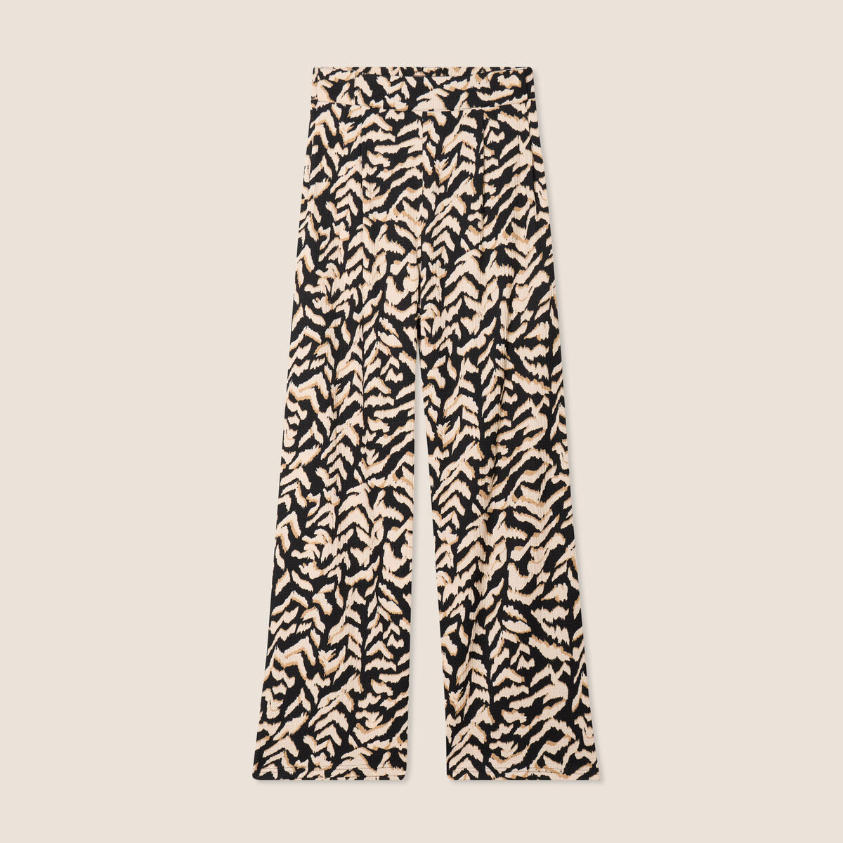 Pantalon coupe large taille haute noir femme
