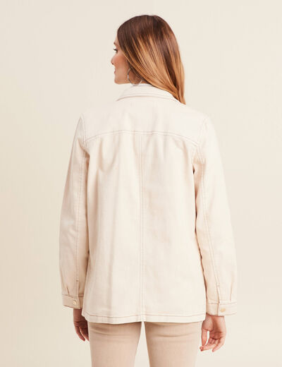 Surchemise boutonnée ivoire femme