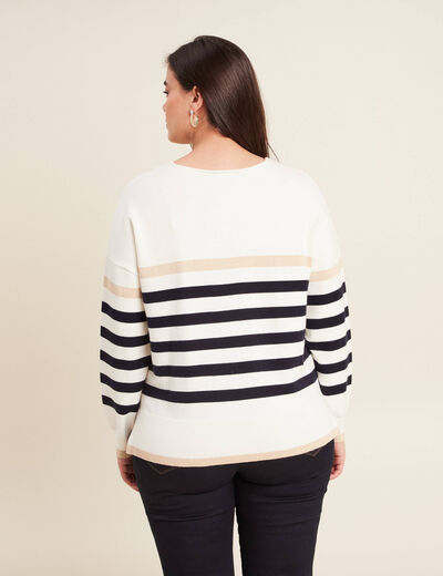 Pull manches longues blanc femme
