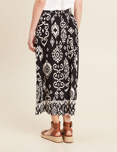 Jupe fluide taille standard noir femme