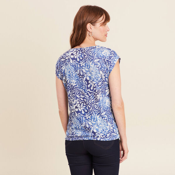 T-shirt manches courtes bleu femme