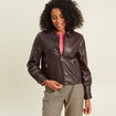 Veste doubl&eacute;e marron fonc&eacute; femme