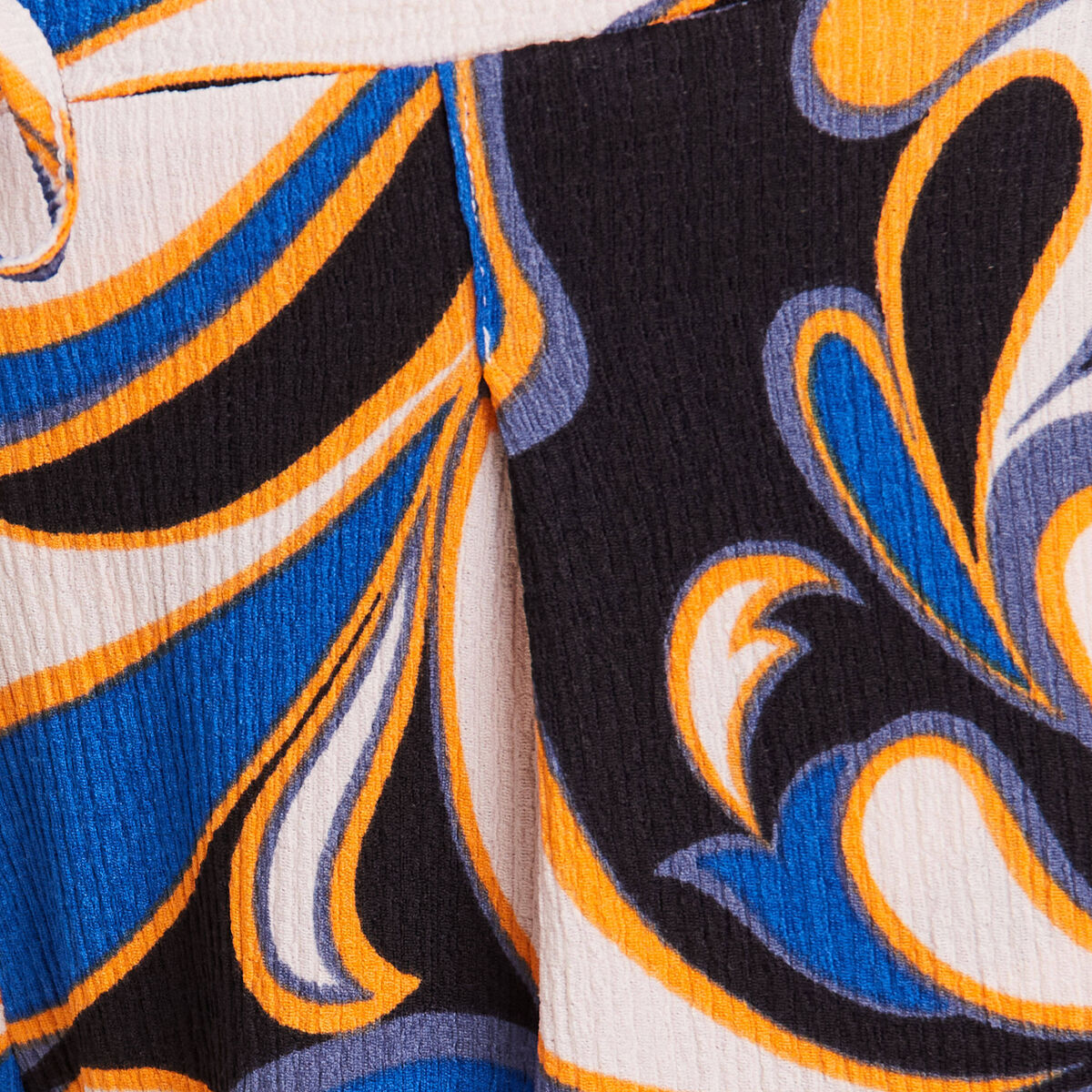 Pantalon large &agrave; coulisse bleu femme