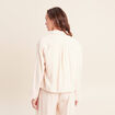 Chemise col chemise manches longues creme femme