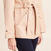 Parka droite ceintur&eacute;e beige femme