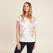 T-shirt col rond manches courtes ecru femme