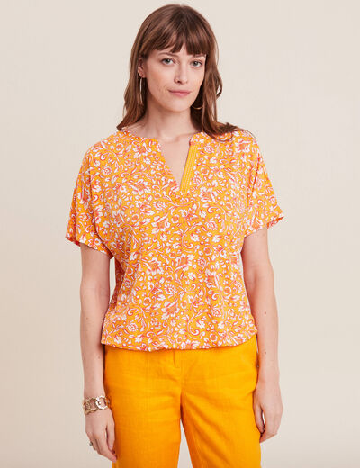 T-shirt manches courtes jaune foncé femme