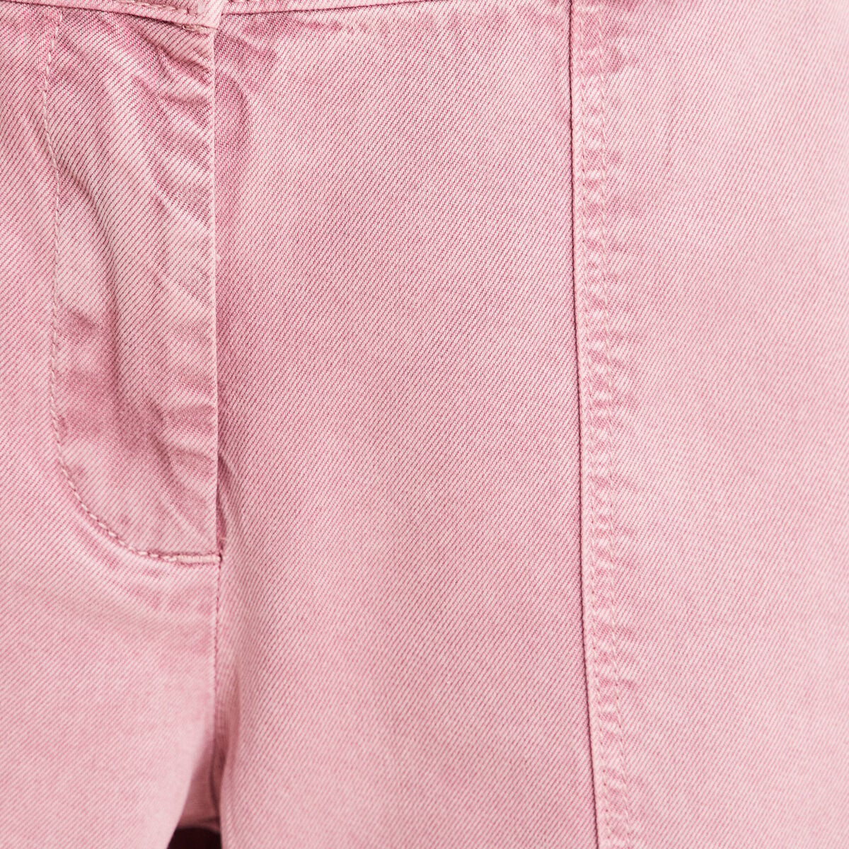 Pantalon large taille haute fluide rose femme