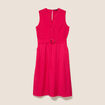 Robe &eacute;vas&eacute;e 3/4 sans manches ceinture rose fushia femme