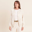 Gilet r&eacute;versible esprit bomber blanc femme