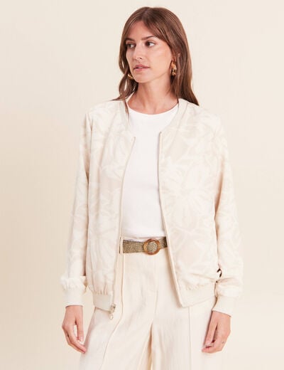 Gilet r&eacute;versible esprit bomber blanc femme