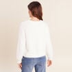 Gilet col V &agrave; sequins ecru femme