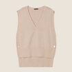 Pull sans manches creme femme