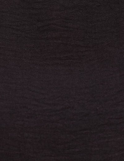 T-shirt sans manches col rond fluide noir femme