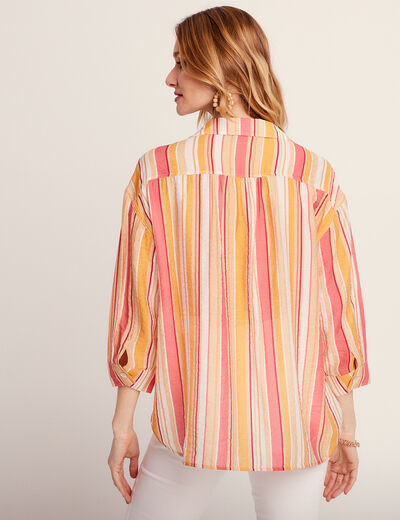 Chemise manches 3/4 multicolore femme