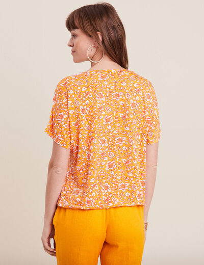 T-shirt manches courtes jaune foncé femme