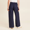 Pantalon fluide taille haute bleu marine femme