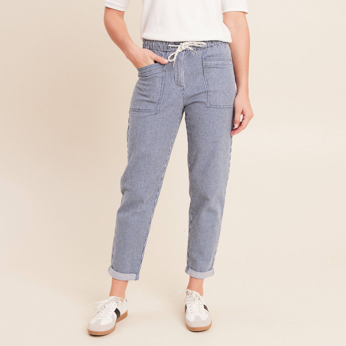 Jean coupe mom 7/8&egrave;me bleu femme