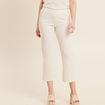 Pantalon maille large ecru femme