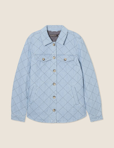 Surchemise manches longues denim double stone femme