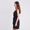 Robe droite ceintur&eacute;e noir femme